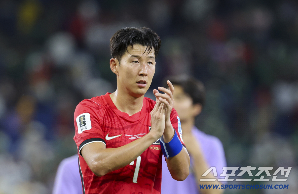 25일(한국시각) 멕시코 몬테레이 인근 과달루페의 에스타디오 몬테레이에서 열린 2026 북중미 월드컵 대한민국과 남아공의 경기. 손흥민의 모습. 과달루페(멕시코)=허상욱 기자 wook@sportschosun.com/2026.06.25/