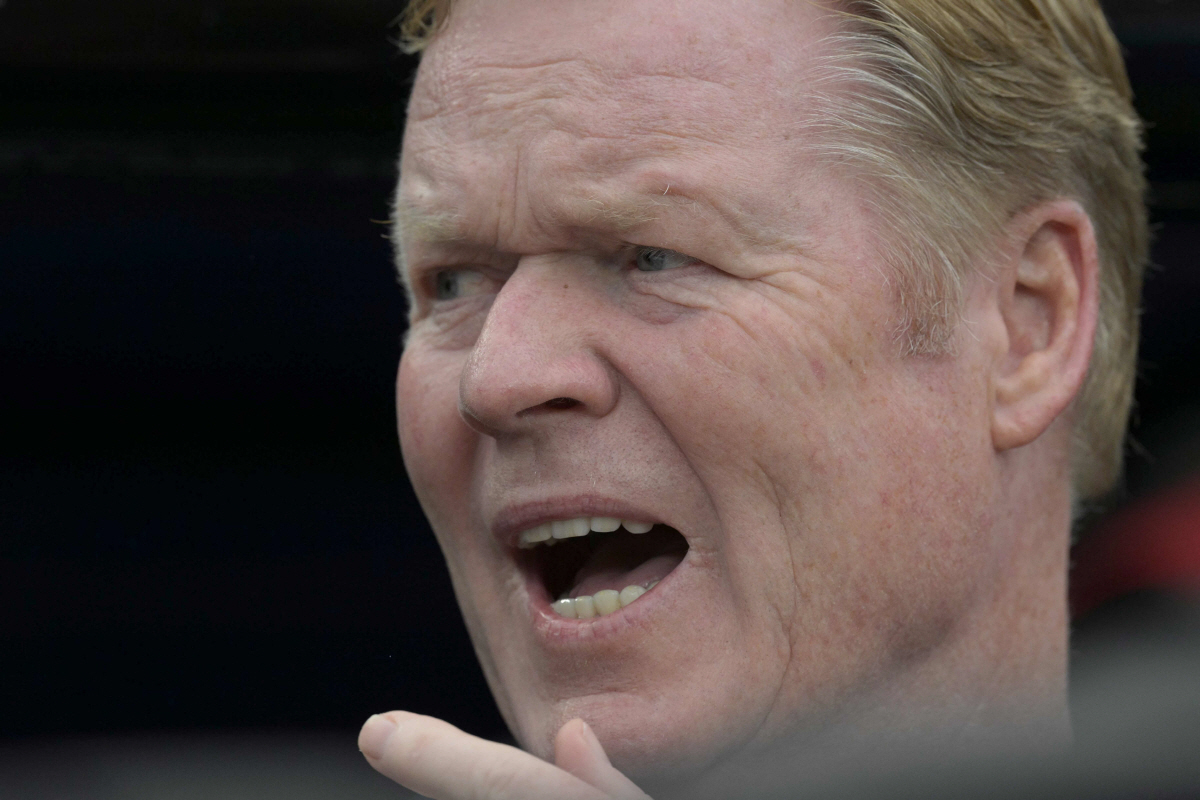 Netherlands' head coach Ronald Koeman gestures during the 2026 World Cup Group F football match between Tunisia and the Netherlands at the Kansas City Stadium in Kansas City on June 25, 2026. (Photo by Juan MABROMATA / AFP)