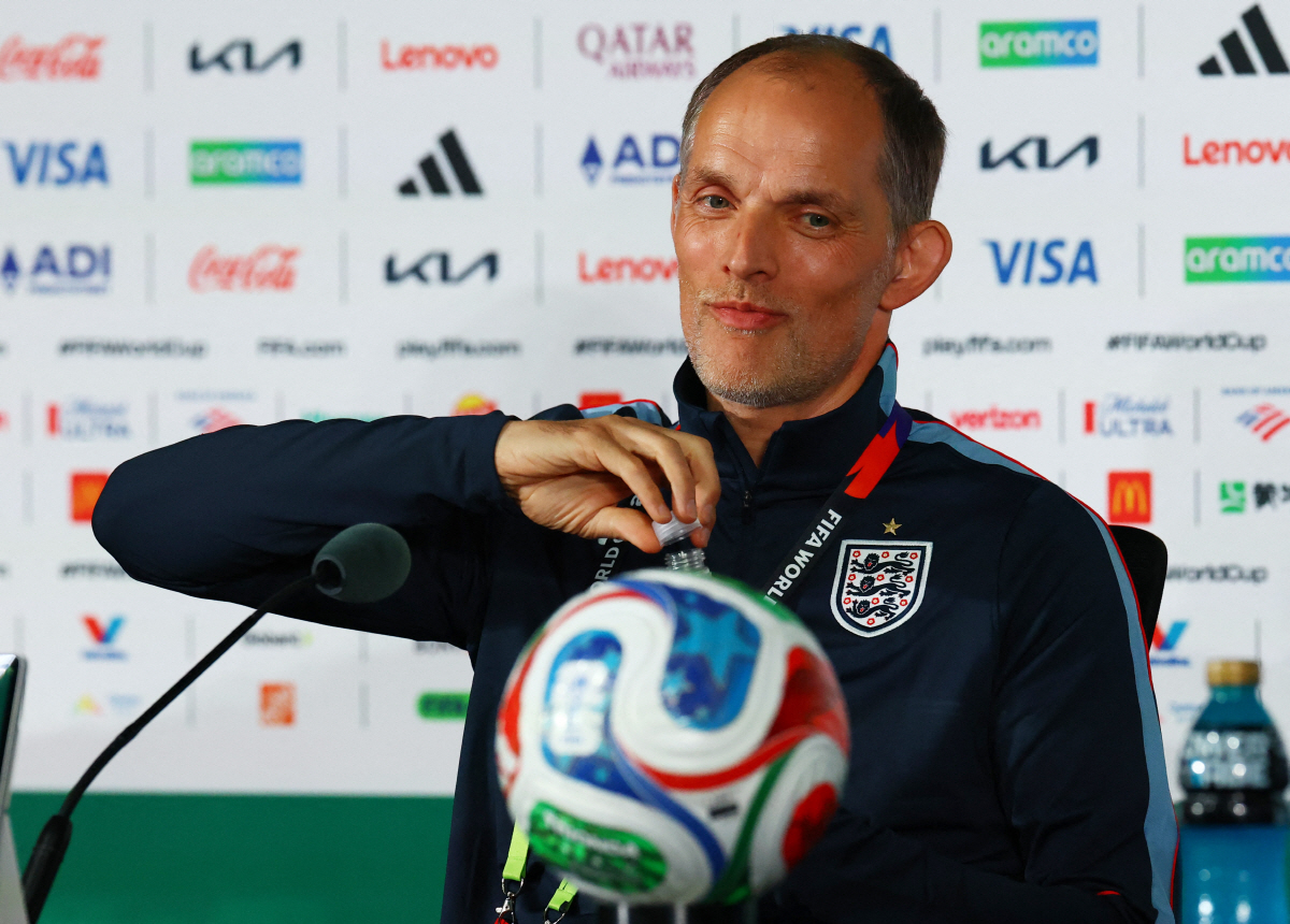 Soccer Football - FIFA World Cup 2026 - England Press Conference - Estadio Azteca, Mexico City, Mexico - July 4, 2026 England manager Thomas Tuchel during press conference REUTERS/Henry Romero