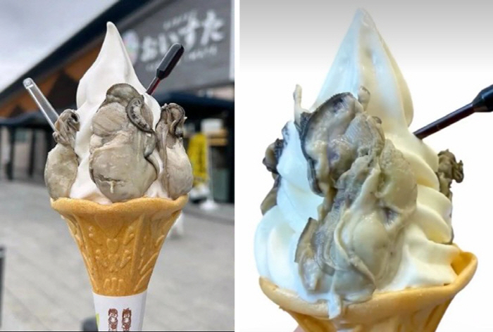 Ice Cream Topped with Raw Oysters and Soy Sauce Draws Attention 'It Looks a Little Scary'