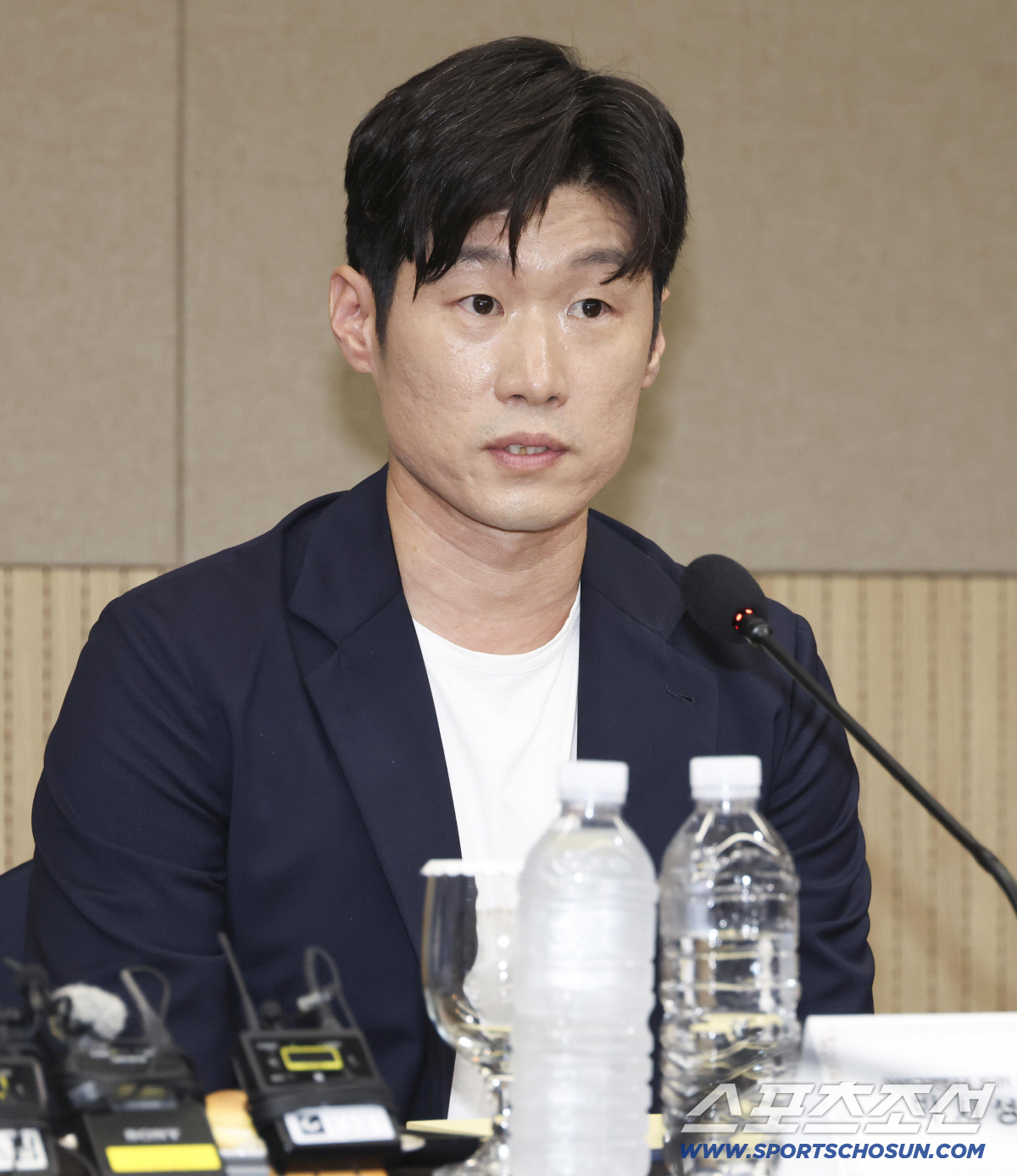 6일 오후 서울 송파구 올림픽파크텔 베를린홀에서 'K-축구 혁신위원회' 출범식이 열렸다. 박지성 공동위원장이 모두발언을 하고 있다. 정재근 기자 cjg@sportschosun.com/2026.7.6/