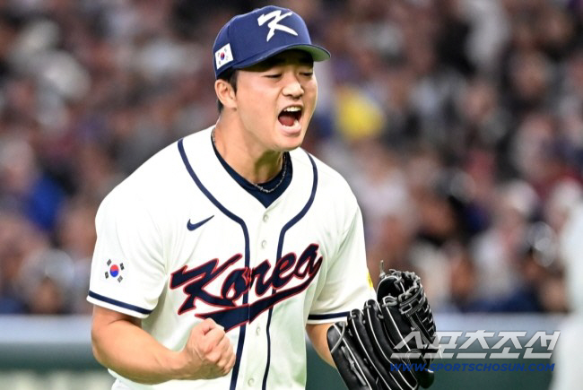 8일 일본 도쿄돔에서 열린 WBC(월드베이스볼클래식) 한국과 대만의 경기, 9회초 투구를 무실점으로 마친 고우석이 환호하고 있다. 도쿄(일본)=허상욱 기자 wook@sportschosun.com/2026.03.08