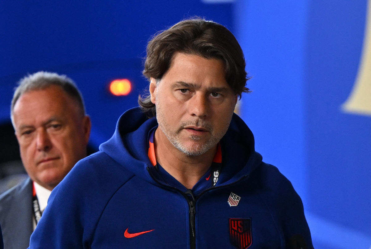 Soccer Football - FIFA World Cup 2026 - Round of 16 - United States v Belgium - Seattle Stadium, Seattle, Washington, U.S. - July 6, 2026 U.S. coach Mauricio Pochettino arrives at the stadium ahead of the match IMAGN IMAGES via Reuters/Steven Bisig