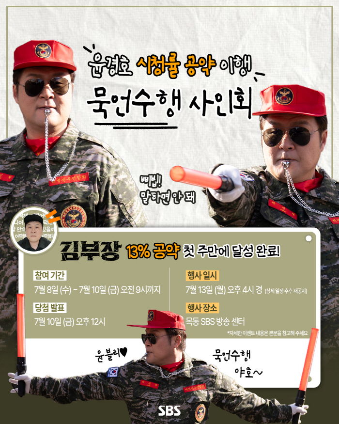 "절대 말 못해" 윤경호, 13시간 묵언수행 중 팬사인회…'투머치토커' 침묵 지킬까