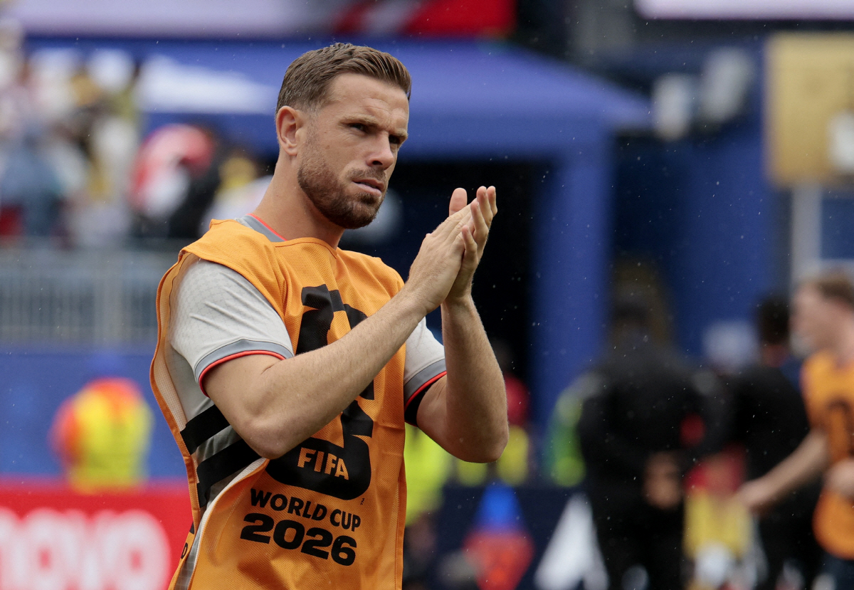 Soccer Football - FIFA World Cup 2026 - Group L - England v Ghana - Boston Stadium, Foxborough, Massachusetts, U.S. - June 23, 2026 England's Jordan Henderson during the warm up before the match REUTERS/Brian Snyder