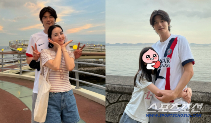 기성용♥한혜진, 딸이 찍어줬나…포항 바다서 '하트 뚝뚝' 가족사진