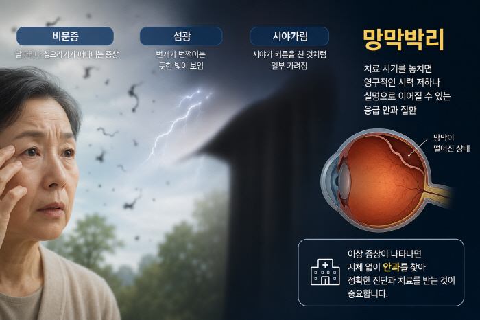 If you see floaters and your vision is blocked, suspect the emergency eye disease retinal detachment