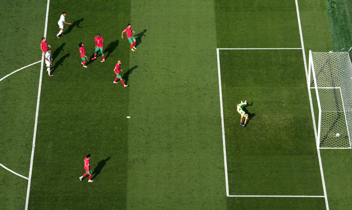 Soccer Football - FIFA World Cup 2026 - Quarter Final - France v Morocco - Boston Stadium, Foxborough, Massachusetts, U.S. - July 9, 2026 France's Kylian Mbappe scores their first goal past Morocco's Yassine Bounou REUTERS/Dylan Martinez TPX IMAGES OF THE DAY