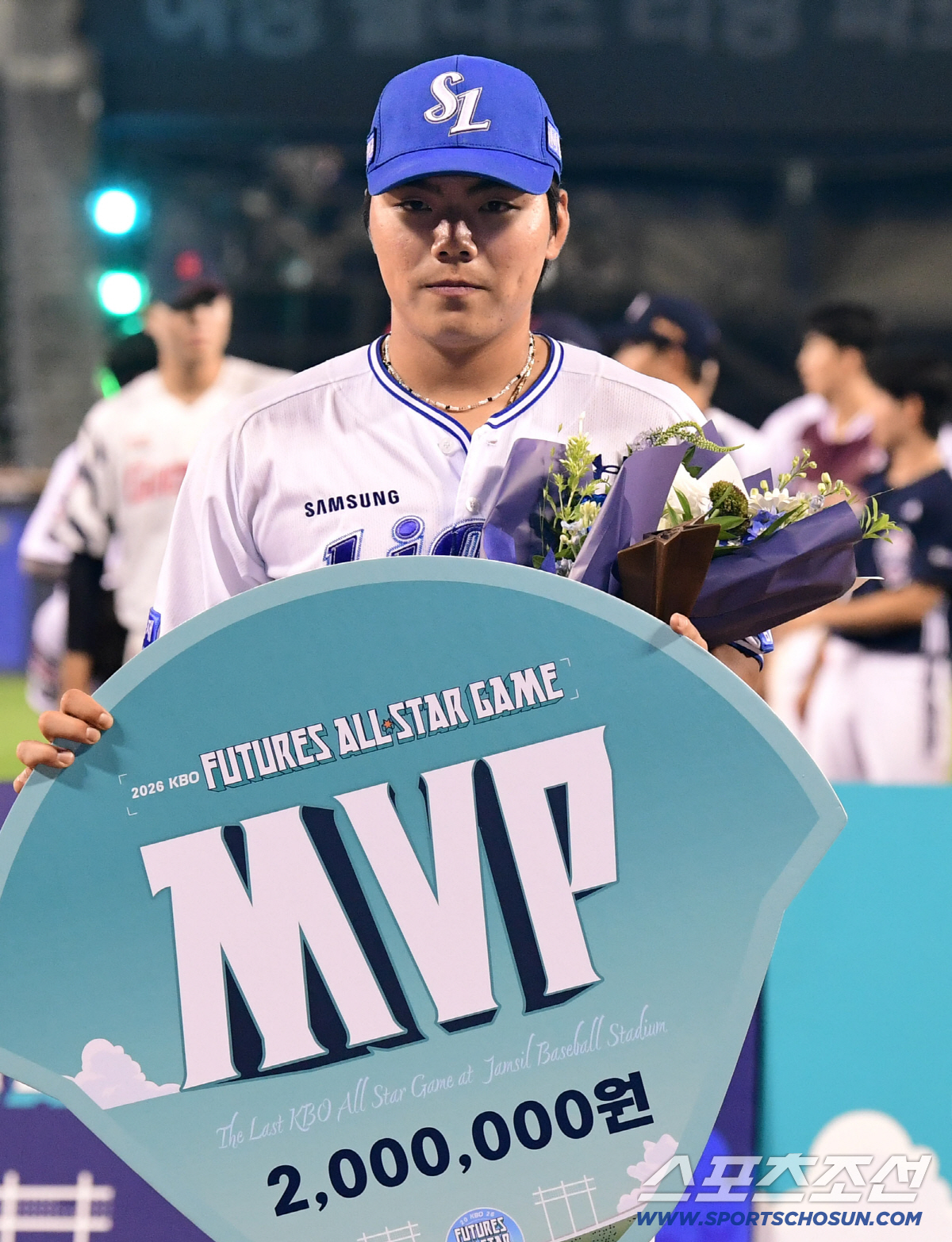 10일 잠실구장에서 2026 KBO퓨처스리그 올스타전이 열렸다. 퓨처스올스타전 MVP를 수상한 삼성 함수호. 잠실=송정헌 기자 songs@sportschosun.com/2026.07.10/