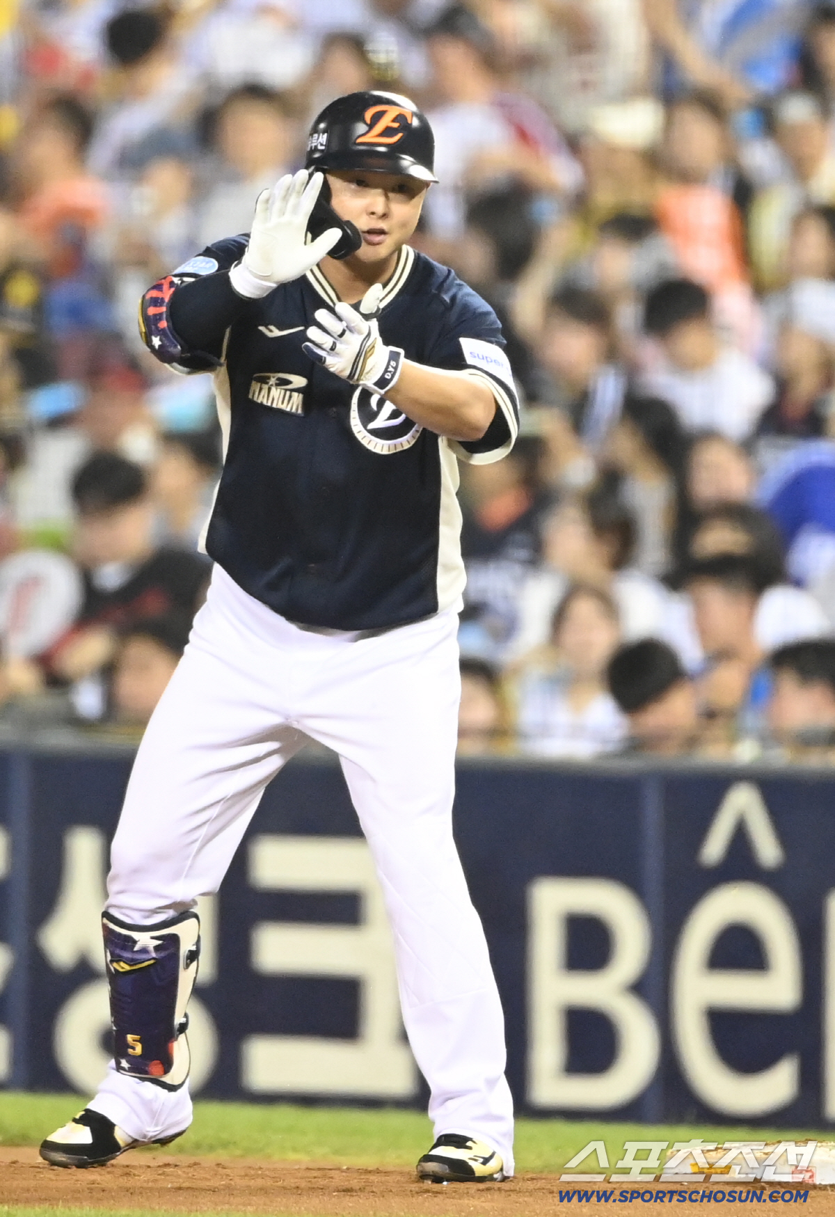 11일 잠실야구장에서 열린 2026 KBO 올스타전. 6회초 무사 만루 나눔 이도윤이 2타점 적시타를 치고 기뻐하고 있다. 잠실=허상욱 기자 wook@sportschosun.com/2026.07.11/