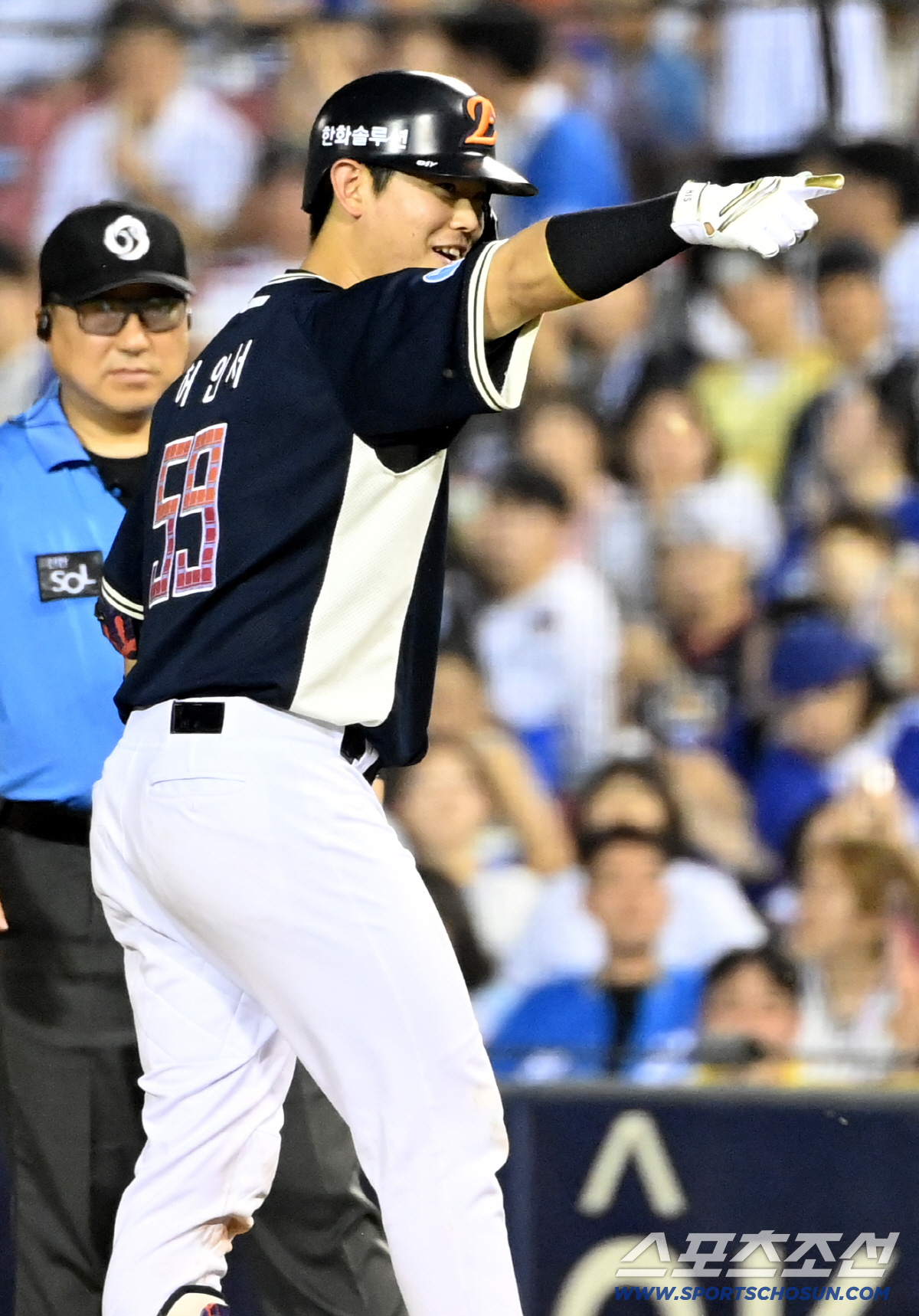 11일 잠실야구장에서 열린 2026 KBO 올스타전. 6회초 무사 1,2루 나눔 허인서가 1타점 적시타를 치고 기뻐하고 있다. 잠실=허상욱 기자 wook@sportschosun.com/2026.07.11/