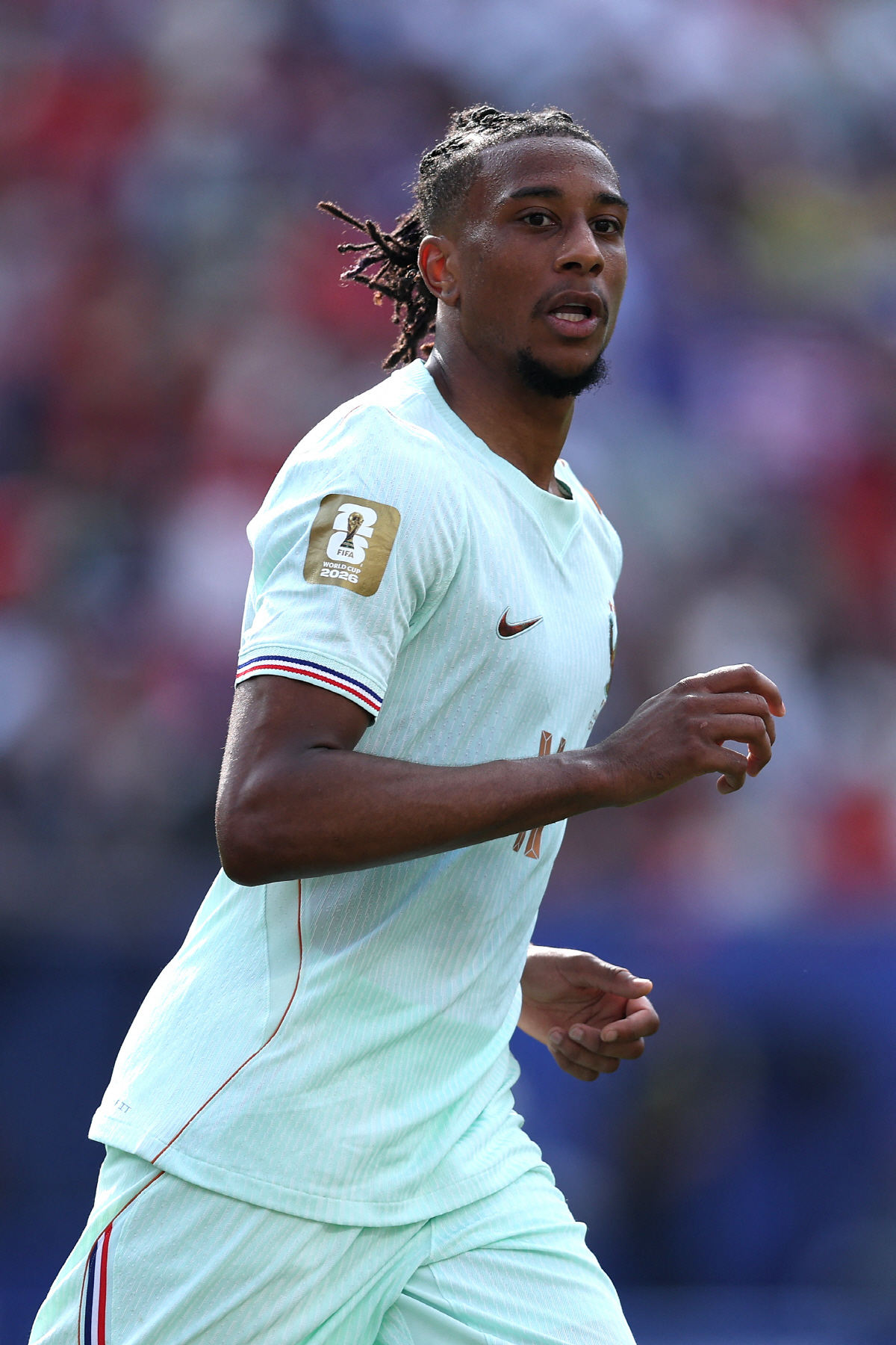 FOXBOROUGH, MASSACHUSETTS - JULY 09: Michael Olise #11 of France looks on during the FIFA World Cup 2026 Quarter Final match between France and Morocco at Boston Stadium on July 09, 2026 in Foxborough, Massachusetts. Molly Darlington/Getty Images/AFP (Photo by Molly Darlington / GETTY IMAGES NORTH AMERICA / Getty Images via AFP)
