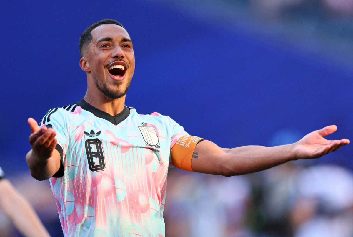 Soccer Football - FIFA World Cup 2026 - Round of 16 - United States v Belgium - Seattle Stadium, Seattle, Washington, U.S. - July 6, 2026 Belgium's Youri Tielemans celebrates after the match IMAGN IMAGES via Reuters/Blake Dahlin
