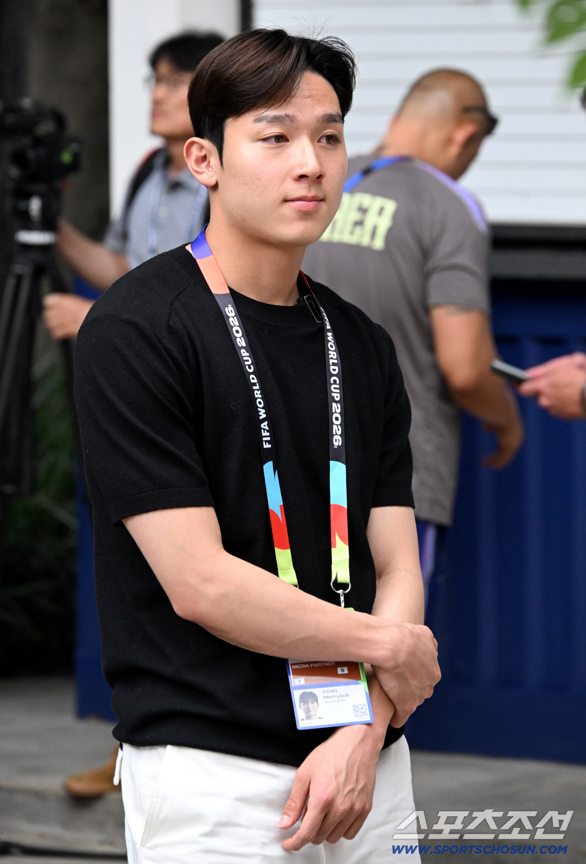 2026 북중미 월드컵 멕시코전을 하루 앞둔 대한민국 월드컵 대표팀이 18일(한국시각) 멕시코 과달라하라 인근 사포판 월드컵대표팀 베이스캠프 훈련장 치바스 베르데 바예에서 훈련을 가졌다. 훈련장을 찾은 양민혁의 모습. 사포판(멕시코)=허상욱 기자 wook@sportschosun.com/2026.06.18/