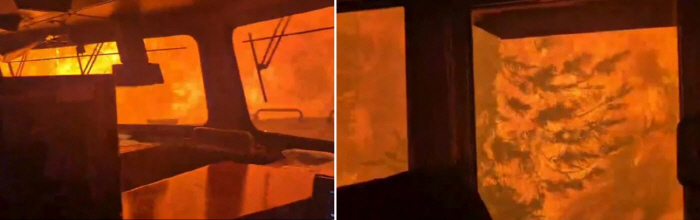 'This Is Not a Movie' ... Train Trapped in Wildfire Races Through the Flames, Shocking Footage