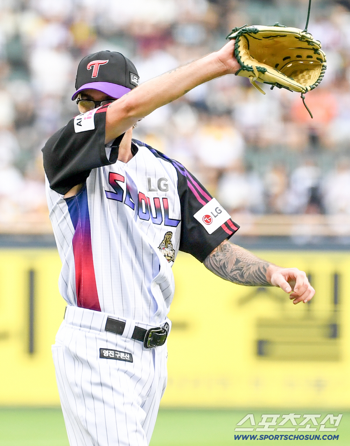 17일 잠실구장에서 열린 LG와 KT의 경기. 1회 마운드에 오른 LG 선발 웰스. 잠실=박재만 기자 pjm@sportschosun.com/2026.07.17/