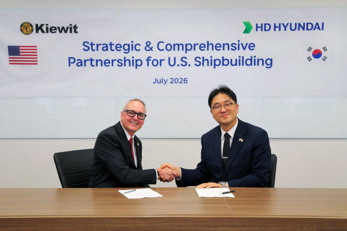 HD Hyundai Signs Strategic Partnership with U.S. EPC Firm Kiewit for Shipbuilding Cooperation