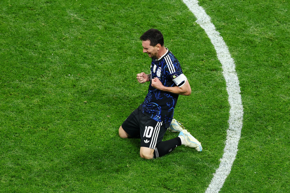 Soccer Football - FIFA World Cup 2026 - Semi Final - England v Argentina - Atlanta Stadium, Atlanta, Georgia, U.S. - July 15, 2026 Argentina's Lionel Messi celebrates after the match as they advance to the World Cup final REUTERS/Carlos Barria