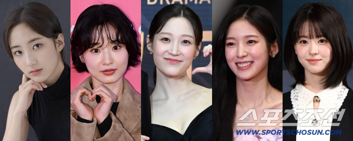 Kim Min, Bang Hyo-rin, Seo Ji-hye, Arin, and Jeon So-young, from left. Photo = Sportschosun DB, MYM Entertainment