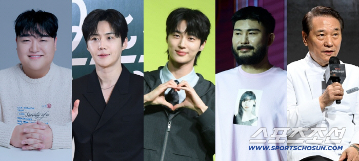 김규원, 김선호, 변우석, 카더가든, 후덕죽(왼쪽부터). 사진=스포츠조선DB, 씨피엔터테인먼트