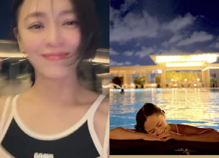 Kang Sung-yeon, remarried, enjoys a swimming date with her husband, doctor Jang Min-wook... 'A romantic moment I will never forget'