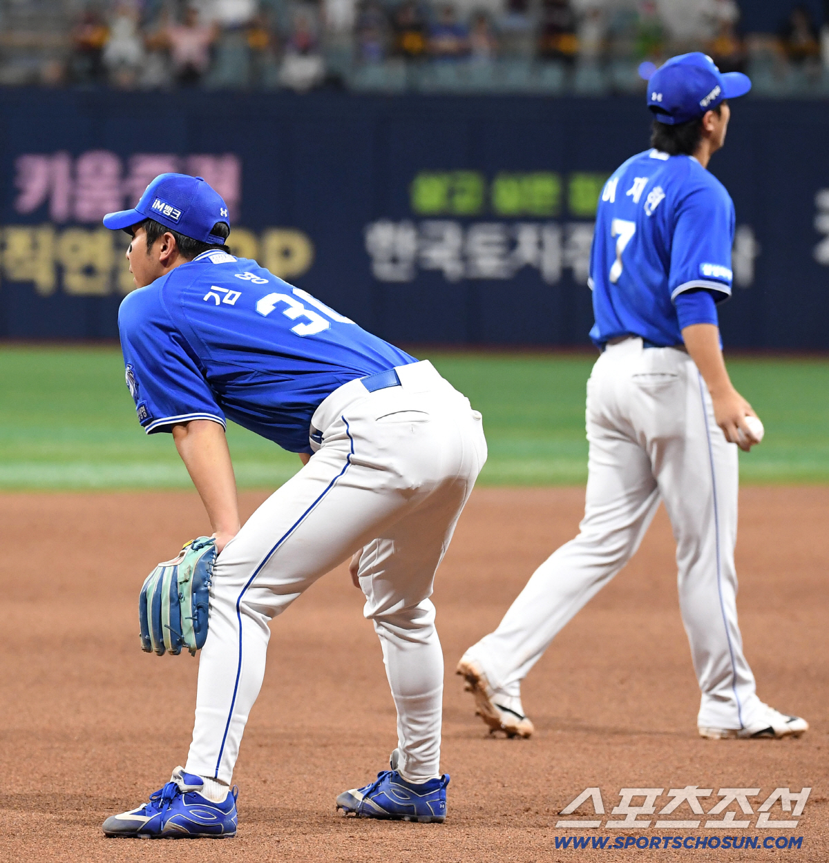 21일 고척돔에서 열린 KBO리그 삼성과 키움의 주중 3연전 첫 번째 경기. 7회말 2사 3루. 히우라의 내야땅볼을 잡지 못해 동점을 허용한 삼성 김영웅 3루수. 고척=송정헌 기자 songs@sportschosun.com/2026.07.21/
