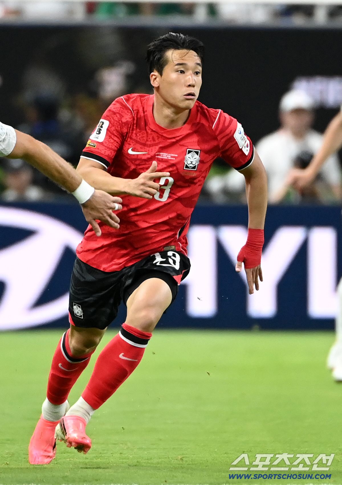 12일(한국시각) 멕시코 과달라하라 사포판의 에스타디오 과달라하라에서 열린 2026 북중미월드컵 대한민국과 체코의 경기. 경기를 펼치는 이태석의 모습. 사포판(멕시코)=허상욱 기자 wook@sportschosun.com/2026.06.12/