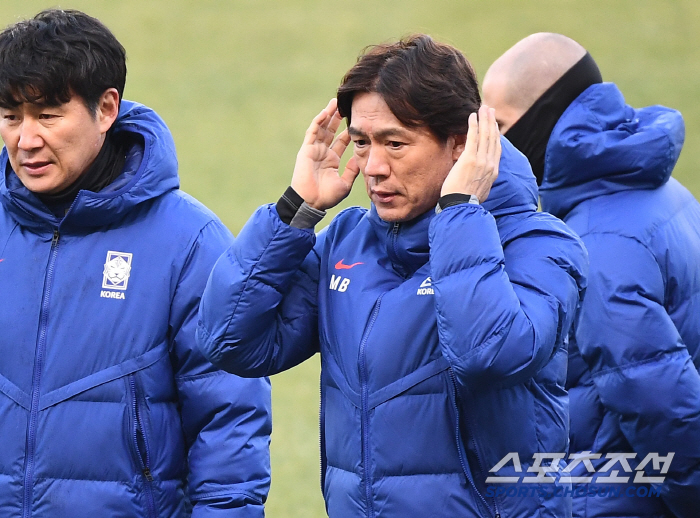 [포토] 홍명보호, 추운 날씨 속에서 훈련