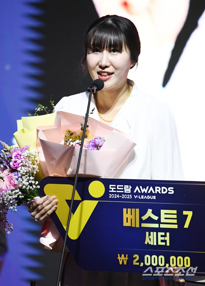 [포토] 여자부 베스트7에 뽑힌 염혜선