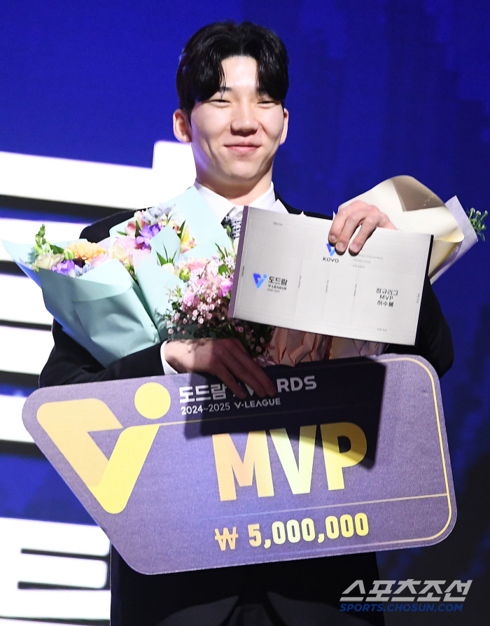 [포토] MVP 트로피 자랑하는 허수봉