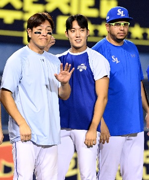강민호-원태인, 멋진 경기였어