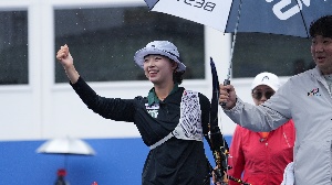 정몽구배 女리커브 우승 임시현, 주먹 불끈!