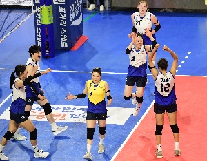 현대건설, 세트스코어 3-0 완승