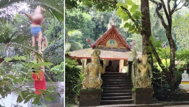 신성한 사원에서 수영복 입고 요가하고…“출입 금지” 경고