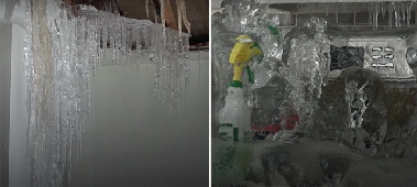 생활비 아끼려 난방 꺼버린 아파트, '얼음 성'으로 변해