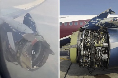 “이 상태로 날아왔어?”…비행 중 엔진 폭발, 긴급 착륙 '아찔'