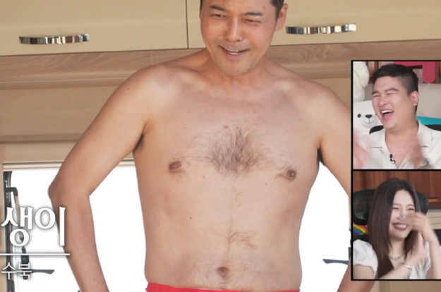 전현무, 가슴털+식스팩 無 상의 탈의..박나래 기겁 “으악!”