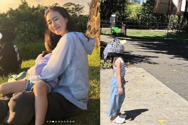 최지우, 폭풍성장한 5살 딸 루아 공개 '174cm 엄마 닮은 기럭지'
