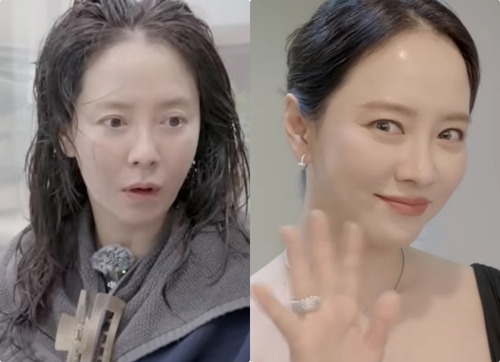 송지효, 양치도 안한 100% 생얼 공개..“햄버거·감자 튀김 먹고 자”