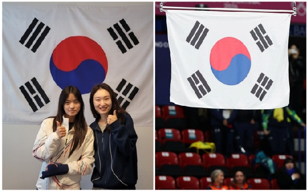 '비뚤어진 태극기' 황당 오류, 대한체육회 伊조직위에 공식항의