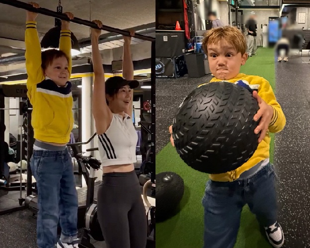 사유리, 6살 子 혼자 잘 키웠네...운동 데이트 “좋은 습관만 전해주고파”