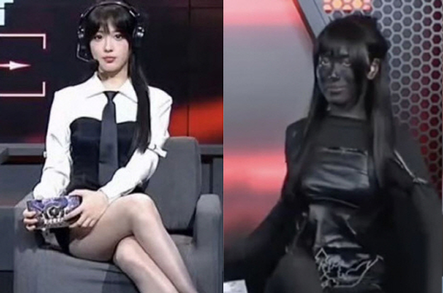 노출 논란에 몸 전체 검게 변신한 여성 게임 해설자..온라인 '갑론을박'