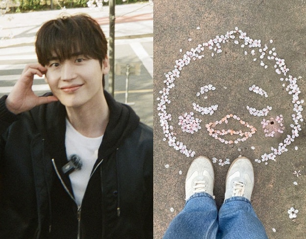 이종석, 벚꽃잎으로 그린 '♥아이유'…멘트 없어도 확실한 '럽스타'