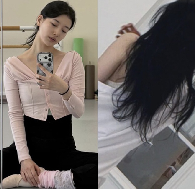 수지, 발레하더니 ‘뼈말라’ 됐네..발레코어룩에 드러난 극슬림 몸매