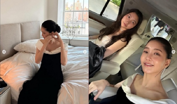 '최태원 회장♥' 김희영, 15세 딸 직접 공개...맨발로 뉴욕 도심 누볐다